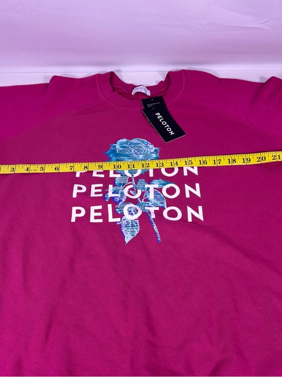 NWT Peloton Magenta Pullover Sweatshirt with Teal Leaf Graphic Size Medium - Picture 5 of 8